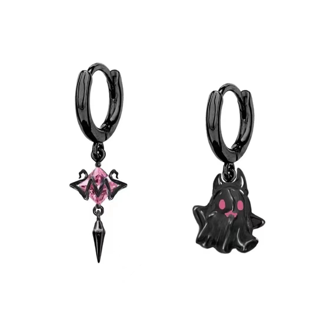 Wholesale Asymmetric Ghost Alloy Earrings